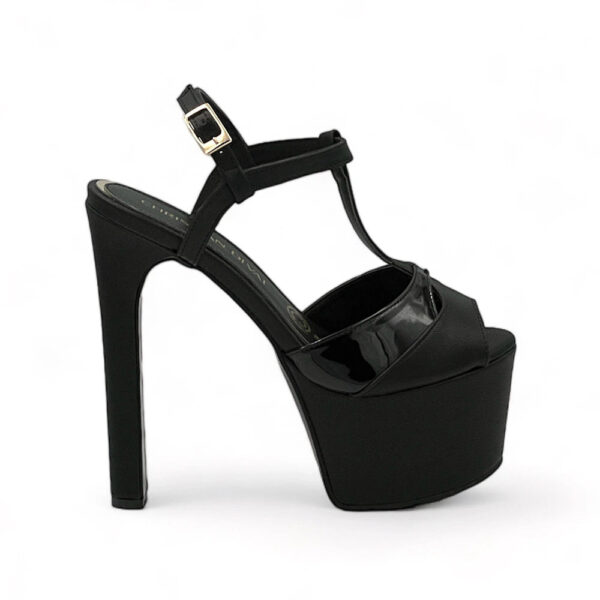 Plataforma para dama modelo 250 Negro lateral izquierda Christian Divat